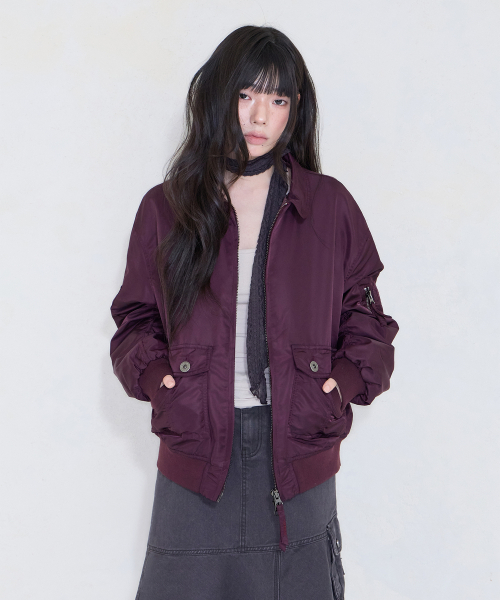 MIRECO(ミレコ)の「FLIGHT BOMBER JK PLUM(ブルゾン・レディース・その他・FREE)」の1枚目の写真
