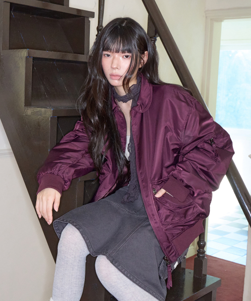 MIRECO(ミレコ)の「FLIGHT BOMBER JK PLUM(ブルゾン・レディース・その他・FREE)」の3枚目の写真