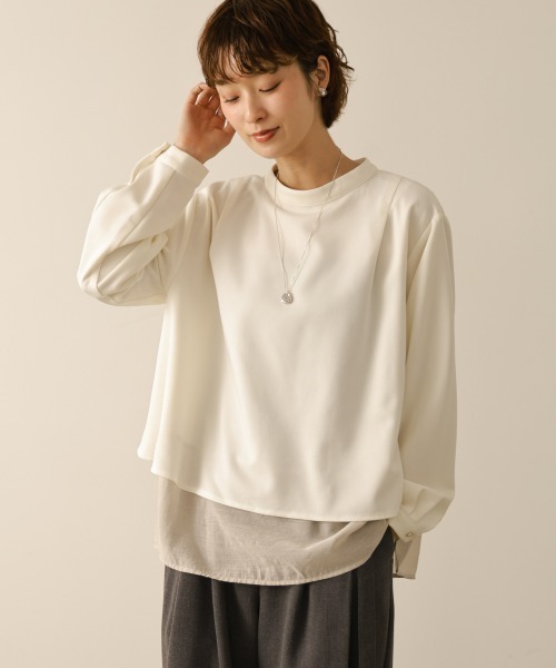 Bou Jeloud（ブージュルード）の「ティアードヘムブラウス（シャツ/ブラウス・レディース・オフホワイト/ブラック・38）」の5枚目の写真