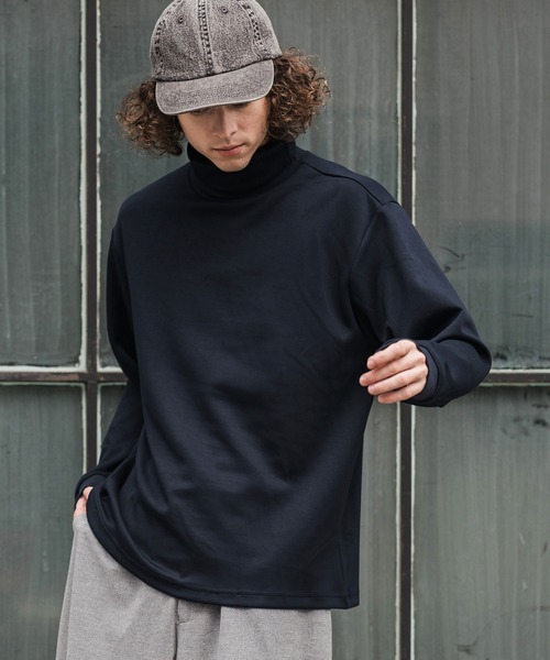 CAMBIO(カンビオ)の「mlt5899-ポンチタートルネックロンT(BP-BFA0158)(Tシャツ/カットソー・メンズ・グレー/ホワイト/ネイビー/ブラック・L/M/S)」の4枚目の写真