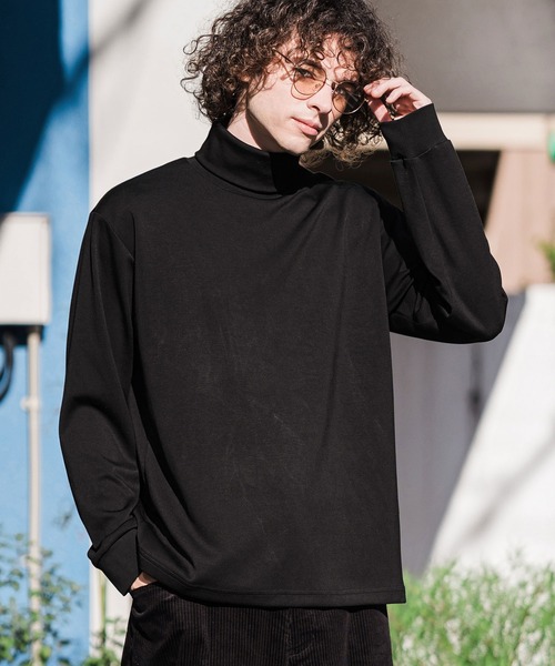 CAMBIO(カンビオ)の「mlt5899-ポンチタートルネックロンT(BP-BFA0158)(Tシャツ/カットソー・メンズ・グレー/ホワイト/ネイビー/ブラック・L/M/S)」の1枚目の写真