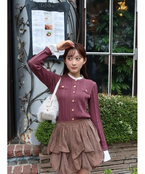 Her lip to（ハーリップトゥー）の「Faux Fur Top-Handle Bag（ハンドバッグ・レディース・ホワイト系/ブラウン系・FREE）」の3枚目の写真