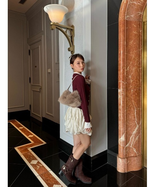 Her lip to（ハーリップトゥー）の「Faux Fur Top-Handle Bag（ハンドバッグ・レディース・ホワイト系/ブラウン系・FREE）」の6枚目の写真