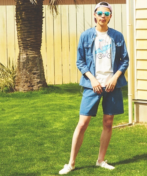 WEGO（ウィゴー）の「WEGO/スタンダードデニムショーツ（デニムパンツ・メンズ・ブラック/インディゴブルー/ライトインディゴブルー/ダークインディゴブルー/ホワイト・SMALL/LARGE/MEDIUM）」の19枚目の写真