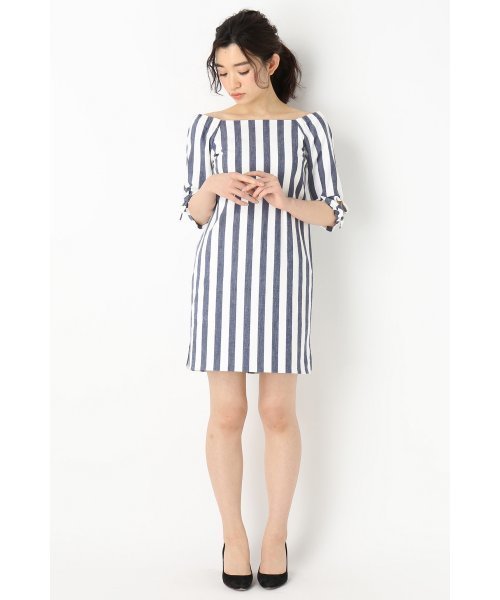 LIMITLESS LUXURY（リミットレスラグジュアリー）の「ストライプワンピース◆（ワンピース・レディース・グレー/ネイビー/サックスブルー・36/38）」の14枚目の写真