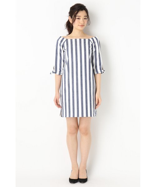 LIMITLESS LUXURY（リミットレスラグジュアリー）の「ストライプワンピース◆（ワンピース・レディース・グレー/ネイビー/サックスブルー・36/38）」の16枚目の写真