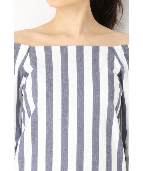 LIMITLESS LUXURY（リミットレスラグジュアリー）の「ストライプワンピース◆（ワンピース・レディース・グレー/ネイビー/サックスブルー・36/38）」の7枚目の写真