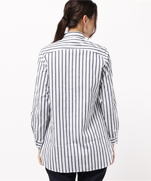 KICS DOCUMENT.（キクス ドキュメント）の「ヘビーOX インディゴ ストライプ ロングシャツ（シャツ/ブラウス・レディース・Navy・2）」の4枚目の写真