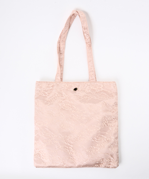 WEGO(ウィゴー)の「WEGO/ランジェリーポケットトートバッグ(トートバッグ・レディース・ピンク/ブラック/ベージュ・FREE)」の3枚目の写真