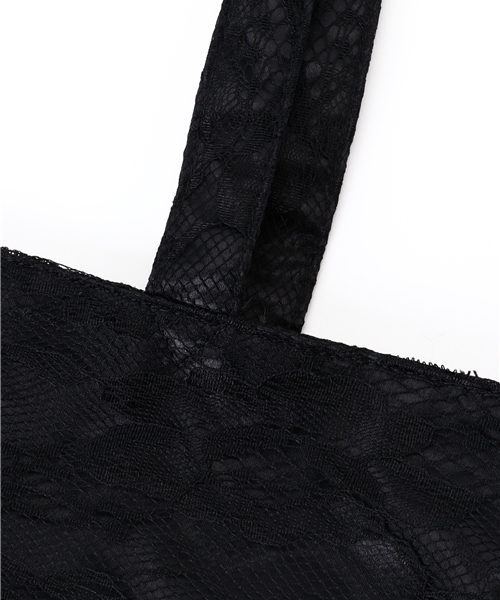 WEGO(ウィゴー)の「WEGO/ランジェリーポケットトートバッグ(トートバッグ・レディース・ピンク/ブラック/ベージュ・FREE)」の5枚目の写真