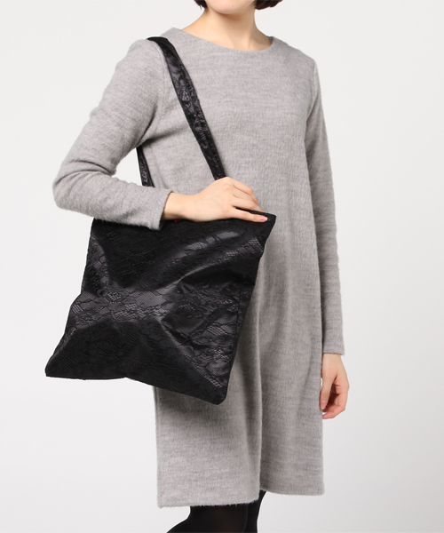 WEGO(ウィゴー)の「WEGO/ランジェリーポケットトートバッグ(トートバッグ・レディース・ピンク/ブラック/ベージュ・FREE)」の9枚目の写真