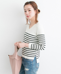 URBAN RESEARCH |  UR イタリアンコットンワイドVネックプルオーバー(ニット/セーター)