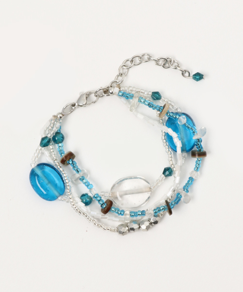 チャイハネ（チャイハネ）の「【チャイハネ】マリーノブレスレット（ブレスレット・レディース・ホワイト/ターコイズブルー/ブルー・FREE）」の3枚目の写真