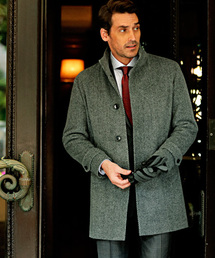 MEN'S BIGI | 【週刊文春11/16号】草刈正雄さん着用 スタンドカラーコート/カルゼメルトン（イタリアンファブリック）(チェスターコート)