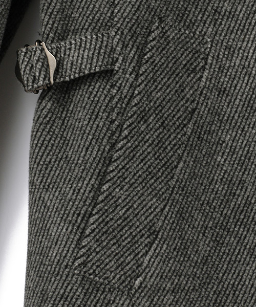 MEN'S BIGI（メンズビギ）の「【週刊文春11/16号】草刈正雄さん着用 スタンドカラーコート/カルゼメルトン（イタリアンファブリック）（チェスターコート・メンズ・ブラック系その他/ブラック/ブラウン/ネイビー/グレー・LL/L/S/SS/M）」の9枚目の写真