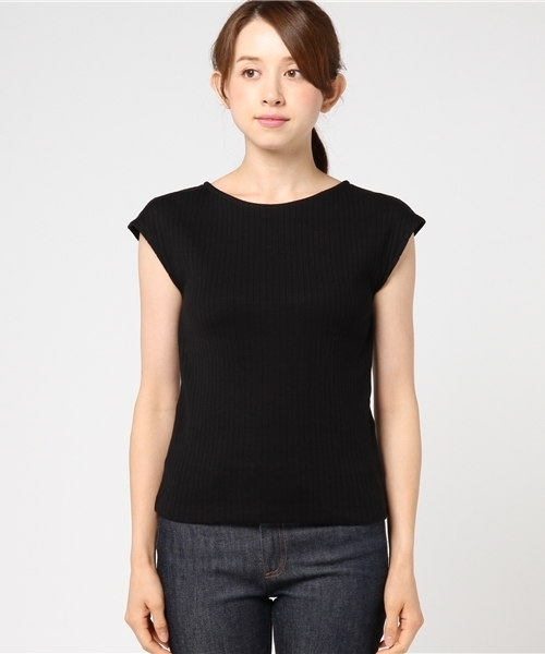 NATURAL BEAUTY BASIC(ナチュラルビューティーベーシック)の「コットンフライスプルオーバー(Tシャツ/カットソー・レディース・ホワイト系その他/ブラック/イエロー系その他・MEDIUM)」の6枚目の写真