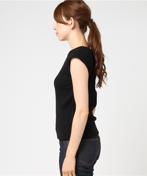 NATURAL BEAUTY BASIC(ナチュラルビューティーベーシック)の「コットンフライスプルオーバー(Tシャツ/カットソー・レディース・ホワイト系その他/ブラック/イエロー系その他・MEDIUM)」の7枚目の写真