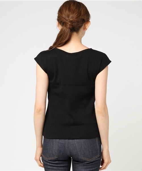 NATURAL BEAUTY BASIC(ナチュラルビューティーベーシック)の「コットンフライスプルオーバー(Tシャツ/カットソー・レディース・ホワイト系その他/ブラック/イエロー系その他・MEDIUM)」の8枚目の写真