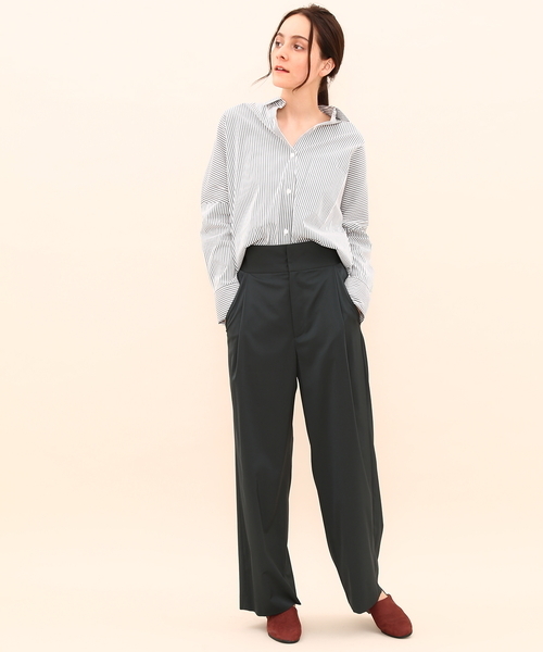 SALON adam et rope'(サロン アダム エ ロペ)の「ハイウエストタックパンツ(その他パンツ・レディース・ブラック/モスグリーン/ピンク・M/S)」の14枚目の写真