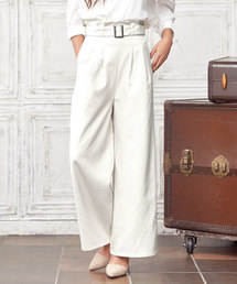 KOBE LETTUCE | こなれ感のある旬デザイン！ウエストラッピンク☆ベルト付ワイドパンツ/レディースボトムス/神戸レタス[M1745](その他パンツ)