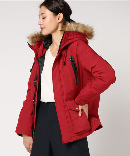 schott（ショット）の「Schott(ショット) SNORKEL DOWN PARKA シュノーケル ダウンパーカー（ダウンジャケット/コート・レディース・ブラック/レッド/オリーブ/オレンジ/ロイヤルブルー・FREE）」の5枚目の写真
