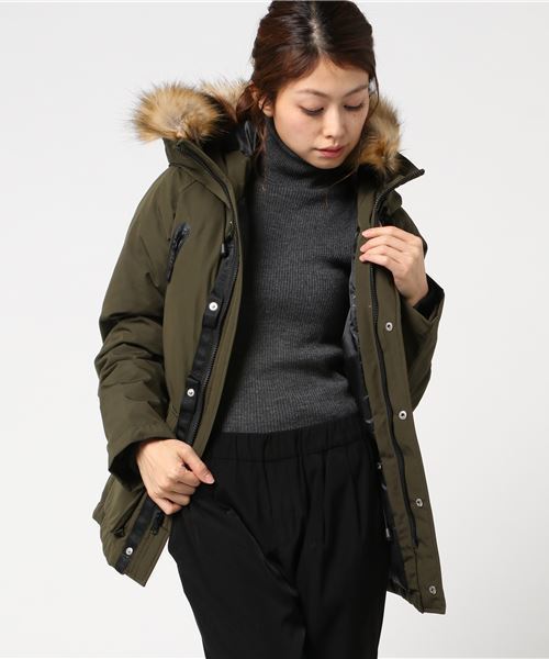 schott（ショット）の「Schott(ショット) SNORKEL DOWN PARKA シュノーケル ダウンパーカー（ダウンジャケット/コート・レディース・ブラック/レッド/オリーブ/オレンジ/ロイヤルブルー・FREE）」の3枚目の写真