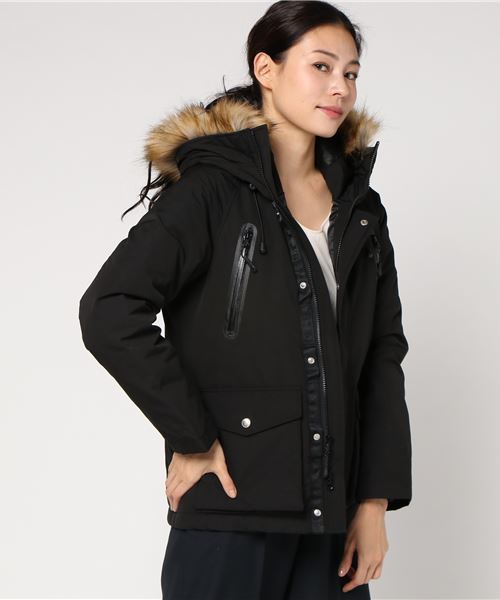 schott（ショット）の「Schott(ショット) SNORKEL DOWN PARKA シュノーケル ダウンパーカー（ダウンジャケット/コート・レディース・ブラック/レッド/オリーブ/オレンジ/ロイヤルブルー・FREE）」の2枚目の写真