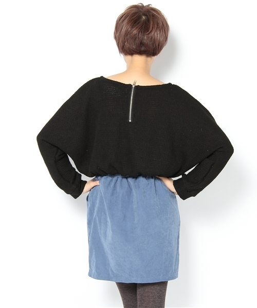 Chico（チコ）の「MIXニット×コクーンスカートワンピース（ワンピース・レディース・ベージュ/ダークグレー/ブラック/アイボリー/ベージュ系その他・FREE）」の7枚目の写真