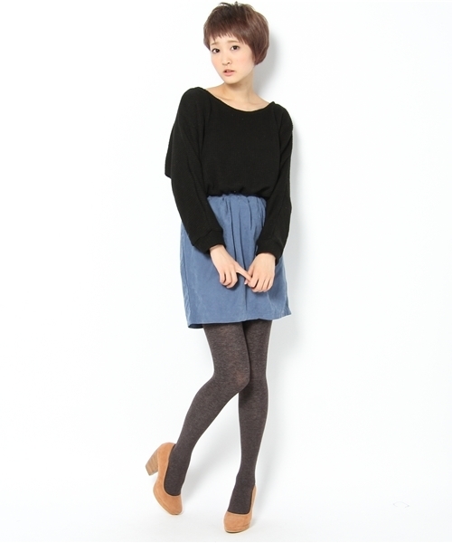 Chico（チコ）の「MIXニット×コクーンスカートワンピース（ワンピース・レディース・ベージュ/ダークグレー/ブラック/アイボリー/ベージュ系その他・FREE）」の12枚目の写真