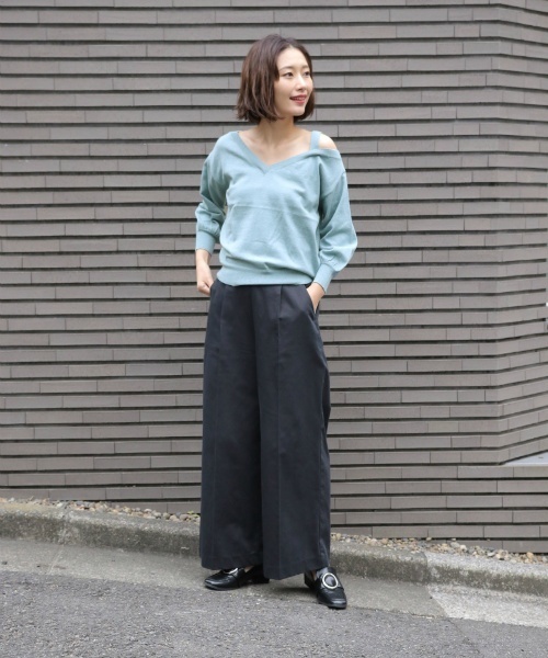 laboratory work（ラボラトリーワーク）の「コットンカシミヤワンショル（ニット/セーター・レディース・杢グレー/ベージュ/グリーン・MEDIUM）」の16枚目の写真