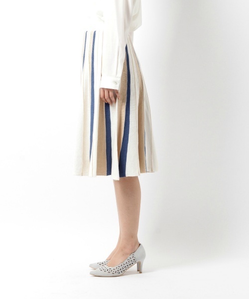 laboratory work（ラボラトリーワーク）の「ストライプニットスカート（スカート・レディース・ベージュ/ネイビー/ブルーグリーン・MEDIUM）」の10枚目の写真