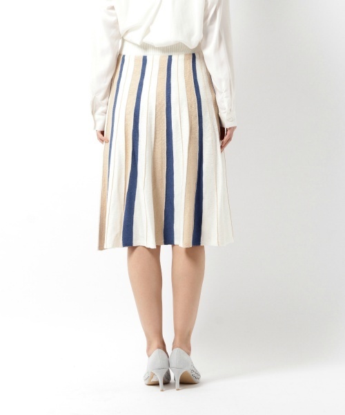 laboratory work（ラボラトリーワーク）の「ストライプニットスカート（スカート・レディース・ベージュ/ネイビー/ブルーグリーン・MEDIUM）」の11枚目の写真