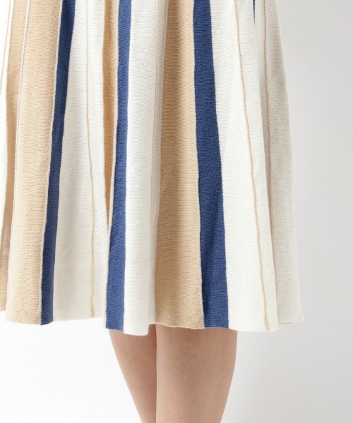 laboratory work（ラボラトリーワーク）の「ストライプニットスカート（スカート・レディース・ベージュ/ネイビー/ブルーグリーン・MEDIUM）」の13枚目の写真