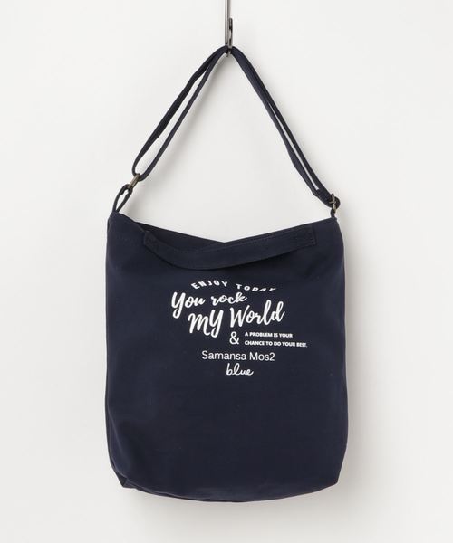 Samansa Mos2 blue（サマンサモスモスブルー）の「キャンバス2wayトートバッグ（トートバッグ・レディース・キナリ/ブラック/ネイビー/グレー/カーキ・ﾌﾘ-）」の5枚目の写真