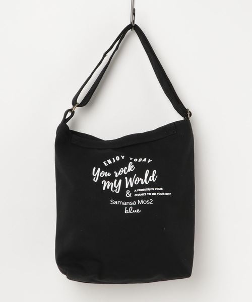 Samansa Mos2 blue（サマンサモスモスブルー）の「キャンバス2wayトートバッグ（トートバッグ・レディース・キナリ/ブラック/ネイビー/グレー/カーキ・ﾌﾘ-）」の2枚目の写真