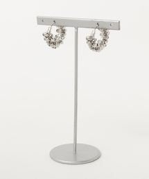【marinaJEWELRY】SV925SF/square metal*wrapped hoop pierced earring
