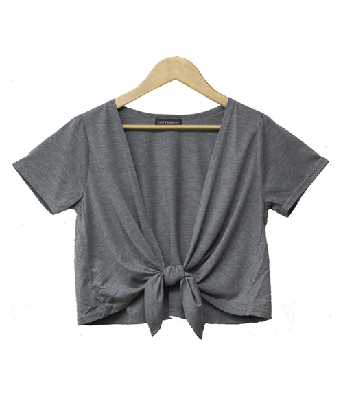 Social GIRL（ソーシャルガール）の「前結びリゾートショートボレロカーディガン（カーディガン/ボレロ・レディース・マジェンタ/オリーブ/レッド/カーキ/ブラック/ライトグレー/ベージュ/ホワイト/チャコールグレー/モカ/ホワイト×ブラック/パープル/ネイビー・M/L/S/LL/3L）」の4枚目の写真