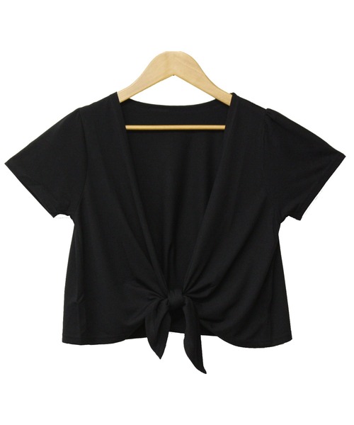 Social GIRL（ソーシャルガール）の「前結びリゾートショートボレロカーディガン（カーディガン/ボレロ・レディース・マジェンタ/オリーブ/レッド/カーキ/ブラック/ライトグレー/ベージュ/ホワイト/チャコールグレー/モカ/ホワイト×ブラック/パープル/ネイビー・M/L/S/LL/3L）」の18枚目の写真