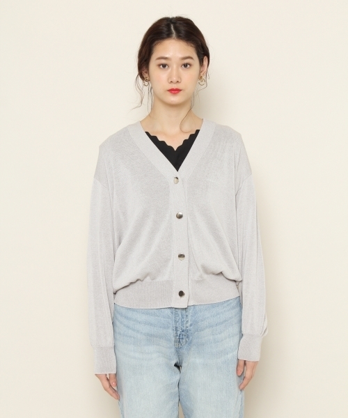 PAGEBOY（ページボーイ）の「Vカーデハイツイスト（カーディガン/ボレロ・レディース・ホワイト/ブルー/ライトグレー/ブラック/ベージュ・FREE）」の11枚目の写真
