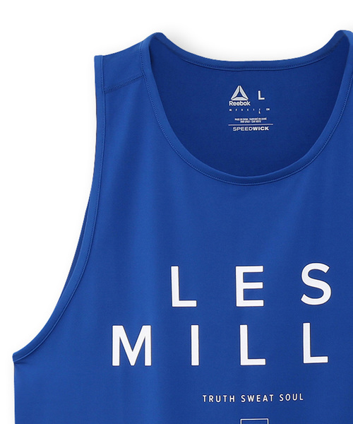 Reebok（リーボック）の「【2018秋冬新作】【野辺和輝モデル】レズミルズ メンズタンクLTD（タンクトップ・メンズ・ブルー・SMALL/MEDIUM/LARGE/X-LARGE/XX-LARGE/XXX-LARGE）」の5枚目の写真