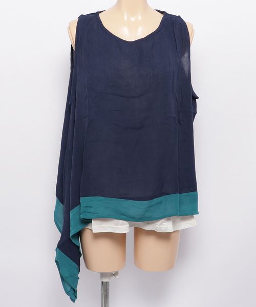 チャイハネ(チャイハネ)の「【チャイハネ】yul 変形レイヤードタンクトップ インナー付き2点セット(タンクトップ・レディース・ホワイト/ブラック/パープル/ネイビー/レッド・FREE)」の14枚目の写真