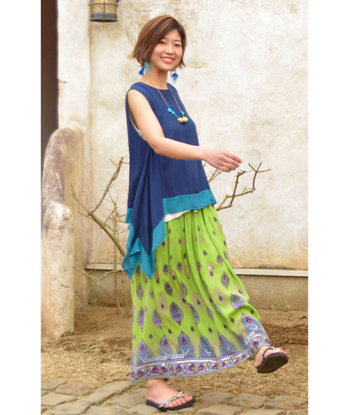 チャイハネ(チャイハネ)の「【チャイハネ】yul 変形レイヤードタンクトップ インナー付き2点セット(タンクトップ・レディース・ホワイト/ブラック/パープル/ネイビー/レッド・FREE)」の15枚目の写真