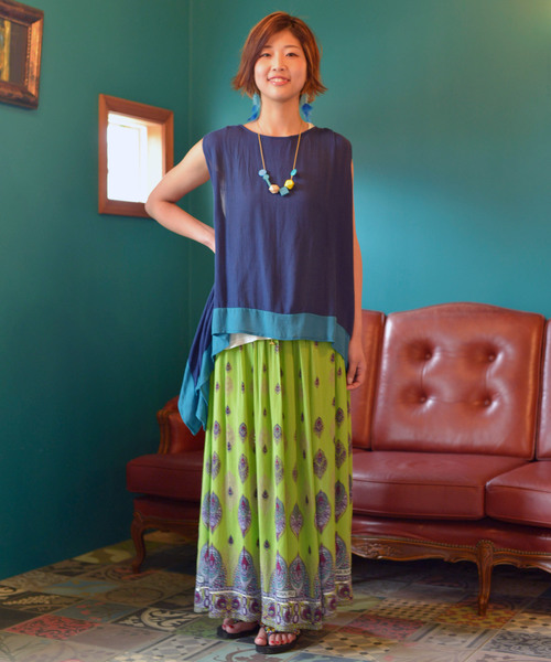 チャイハネ(チャイハネ)の「【チャイハネ】yul 変形レイヤードタンクトップ インナー付き2点セット(タンクトップ・レディース・ホワイト/ブラック/パープル/ネイビー/レッド・FREE)」の16枚目の写真