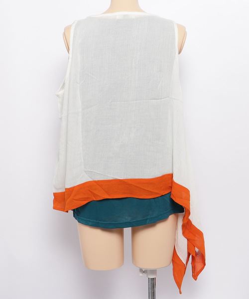 チャイハネ(チャイハネ)の「【チャイハネ】yul 変形レイヤードタンクトップ インナー付き2点セット(タンクトップ・レディース・ホワイト/ブラック/パープル/ネイビー/レッド・FREE)」の7枚目の写真