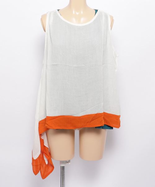 チャイハネ(チャイハネ)の「【チャイハネ】yul 変形レイヤードタンクトップ インナー付き2点セット(タンクトップ・レディース・ホワイト/ブラック/パープル/ネイビー/レッド・FREE)」の17枚目の写真