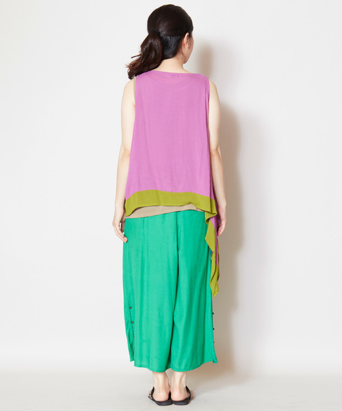 チャイハネ(チャイハネ)の「【チャイハネ】yul 変形レイヤードタンクトップ インナー付き2点セット(タンクトップ・レディース・ホワイト/ブラック/パープル/ネイビー/レッド・FREE)」の22枚目の写真