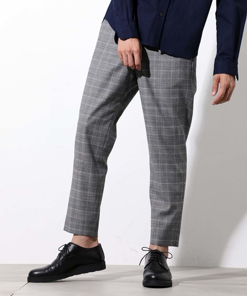 STUDIOUS（ステュディオス）の「【STUDIOUS】グレンチェックテーパードイージーアンクルパンツ（スラックス・メンズ・ブラウン/グレー・1/2/3）」の12枚目の写真