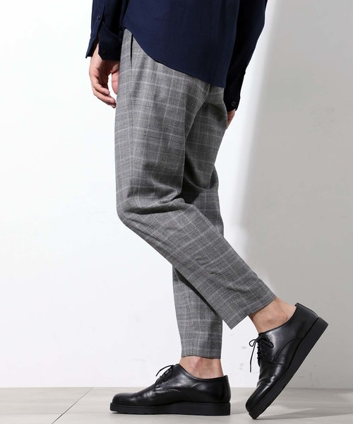 STUDIOUS（ステュディオス）の「【STUDIOUS】グレンチェックテーパードイージーアンクルパンツ（スラックス・メンズ・ブラウン/グレー・1/2/3）」の11枚目の写真