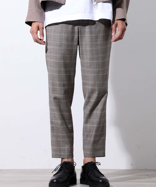 STUDIOUS（ステュディオス）の「【STUDIOUS】グレンチェックテーパードイージーアンクルパンツ（スラックス・メンズ・ブラウン/グレー・1/2/3）」の7枚目の写真