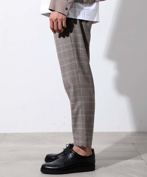 STUDIOUS（ステュディオス）の「【STUDIOUS】グレンチェックテーパードイージーアンクルパンツ（スラックス・メンズ・ブラウン/グレー・1/2/3）」の6枚目の写真